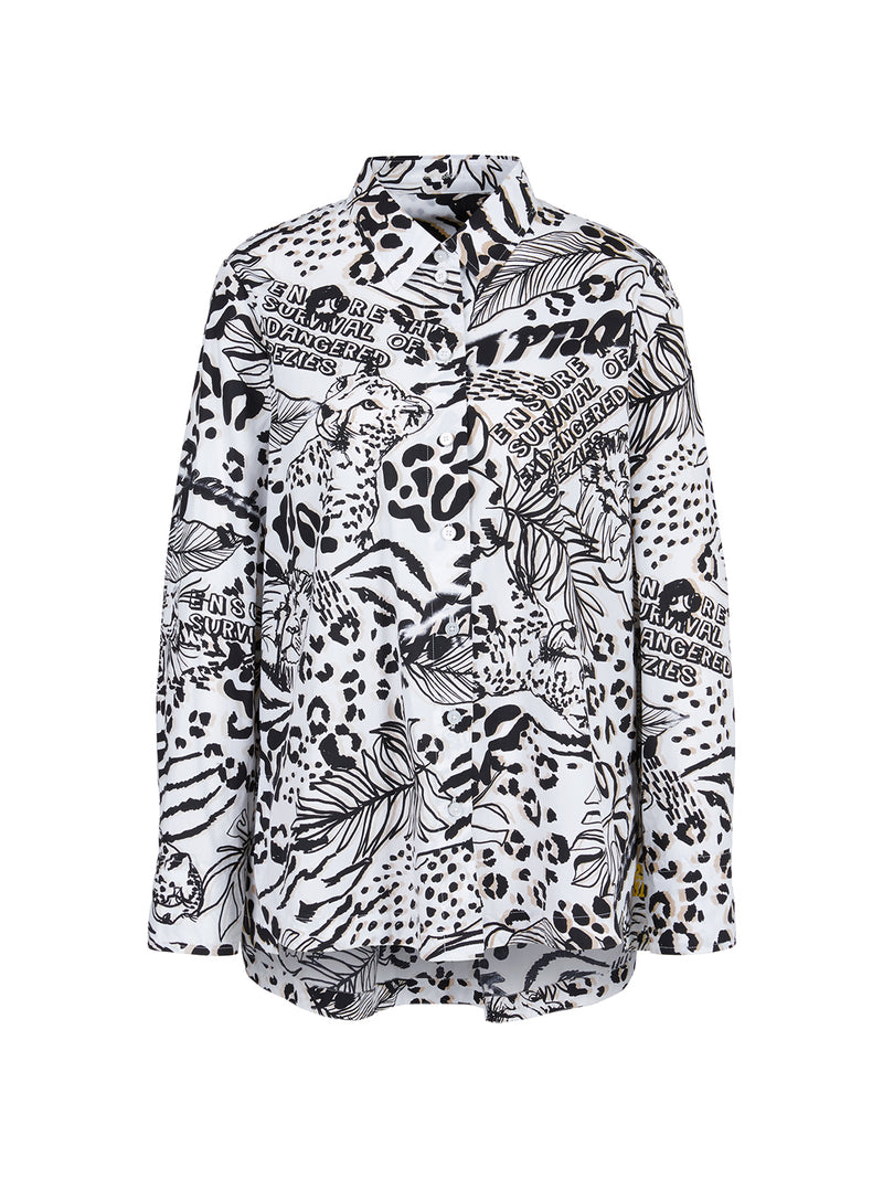 Marc Cain Printed "Rethink Together” Shirt Blouse WS 51.04 W06