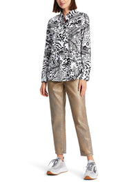 Marc Cain Printed "Rethink Together” Shirt Blouse WS 51.04 W06