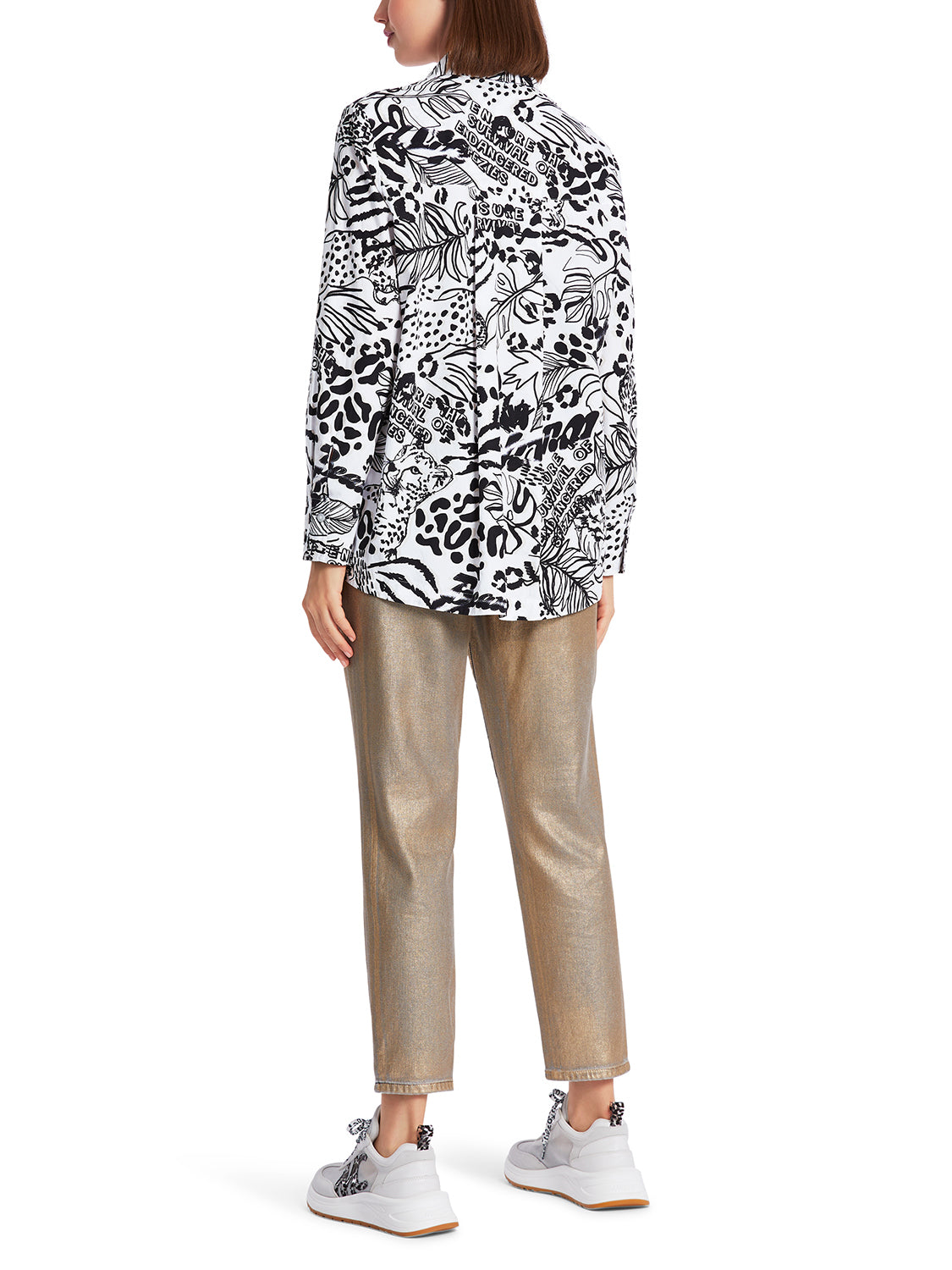 Marc Cain Printed "Rethink Together” Shirt Blouse WS 51.04 W06