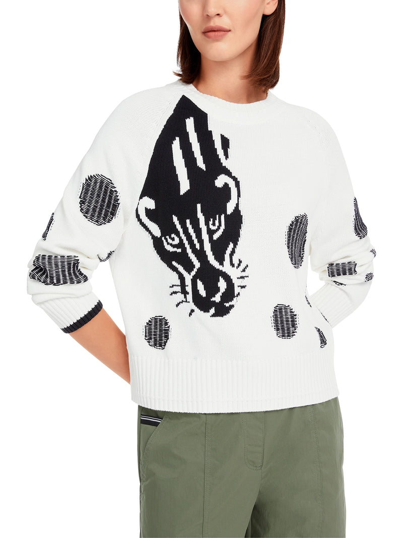 Marc Cain Raglan sweater with panther motif YS 41.21 M52 - Pre-Order May Delivery