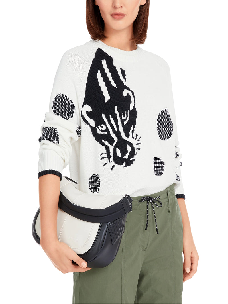 Marc Cain Raglan sweater with panther motif YS 41.21 M52 - Pre-Order May Delivery