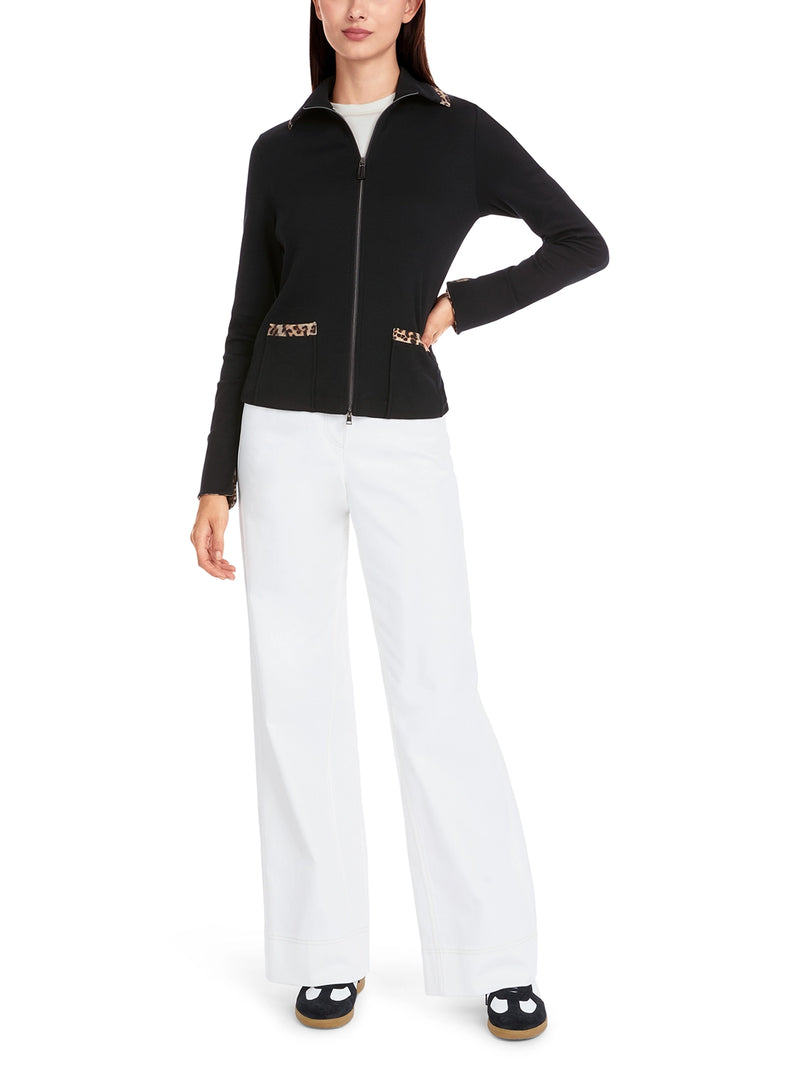 Marc Cain Zip jacket in cotton rib YS 31.12 J20 - Pre-Order May Delivery