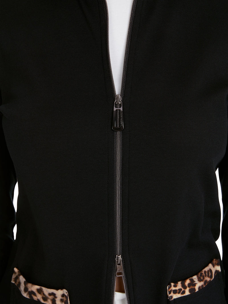 Marc Cain Zip jacket in cotton rib YS 31.12 J20 - Pre-Order May Delivery