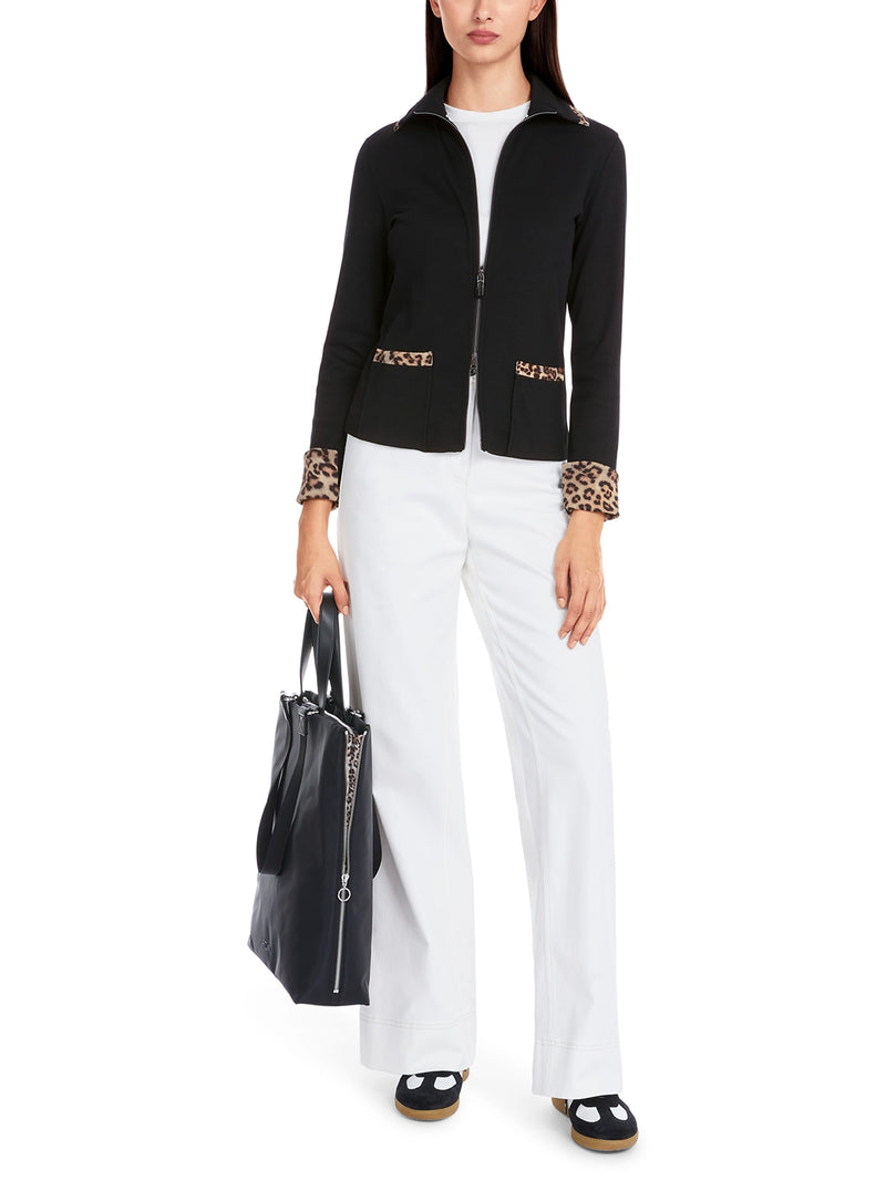Marc Cain Zip jacket in cotton rib YS 31.12 J20 - Pre-Order May Delivery