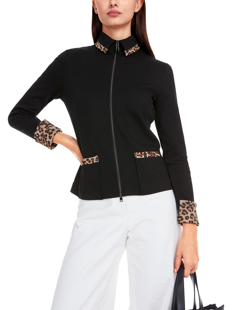 Marc Cain Zip jacket in cotton rib YS 31.12 J20 - Pre-Order May Delivery