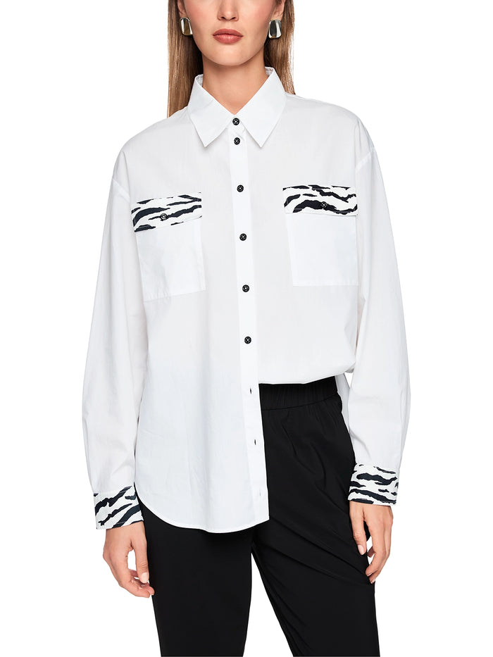 Marc Cain Rethink Together classic blouse in White AS 51.09 W81 - Pre Order June Delivery