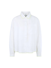 Marc Cain Polo collar ramie blouse with stitching in White AS 51.37 W67