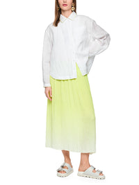 Marc Cain Polo collar ramie blouse with stitching in White AS 51.37 W67