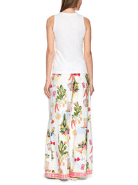 Marc Cain Ribbed top with cactus print in White AS 61.22 J85