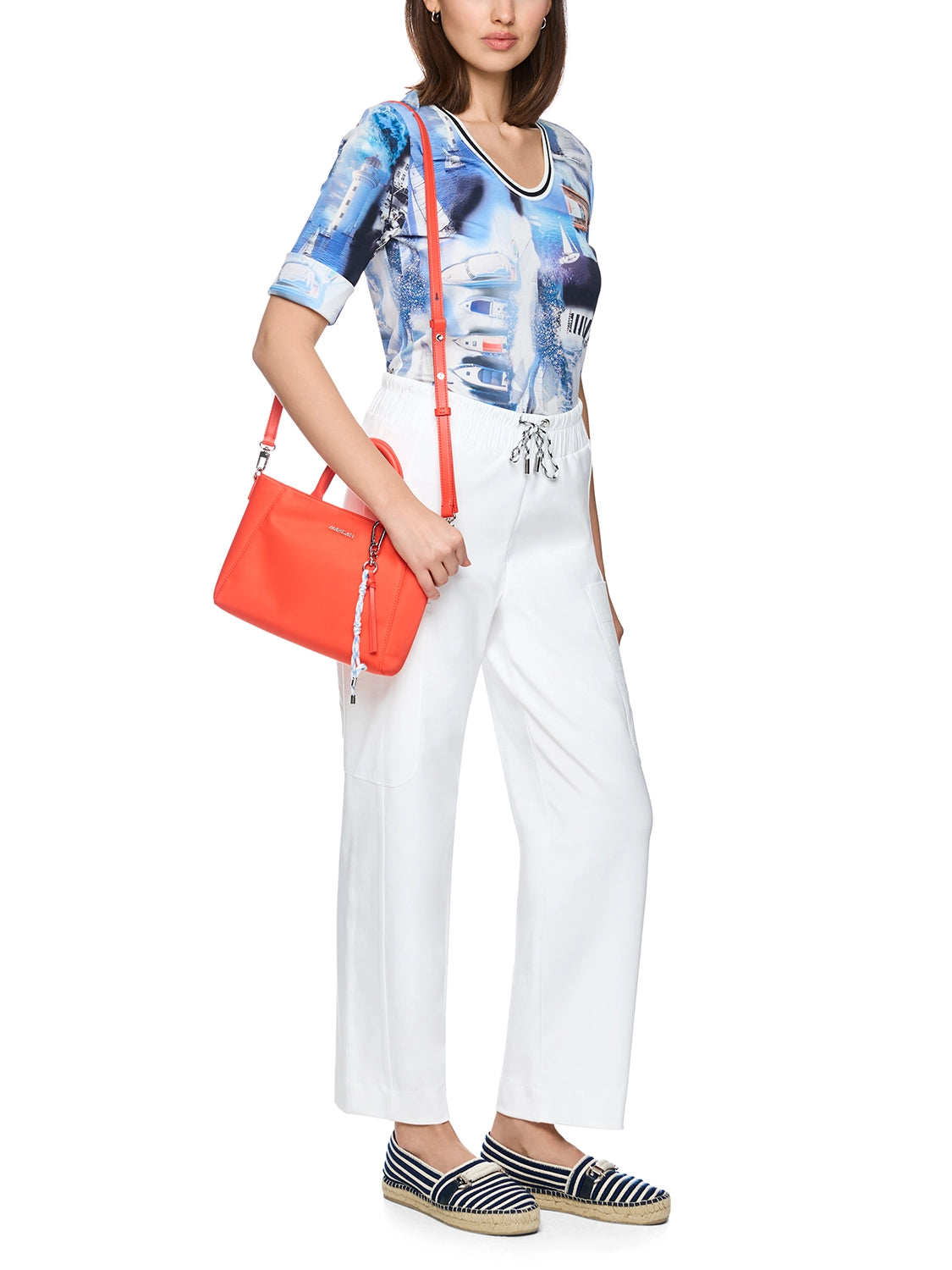 Marc Cain Wide-leg trousers WUXI in White AS 81.65 J66