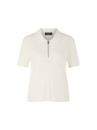 Marc Cain Rethink Together knitted polo shirt in Off-White AS 53.10 M80 - Pre Order June Delivery