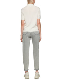 Marc Cain Rethink Together knitted polo shirt in Off-White AS 53.10 M80 - Pre Order June Delivery
