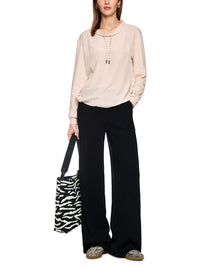 Marc Cain Long-sleeved shirt with materials mix in Magnolia AS 55.05 J67 - Pre Order June Delivery