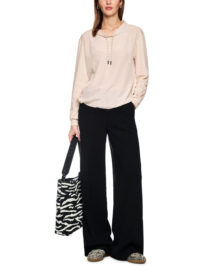 Marc Cain Long-sleeved shirt with materials mix in Magnolia AS 55.05 J67 - Pre Order June Delivery