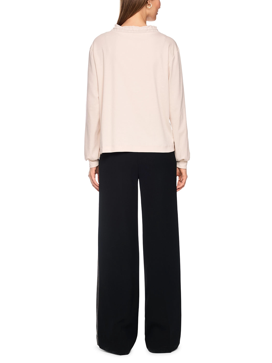 Marc Cain Long-sleeved shirt with materials mix in Magnolia AS 55.05 J67 - Pre Order June Delivery