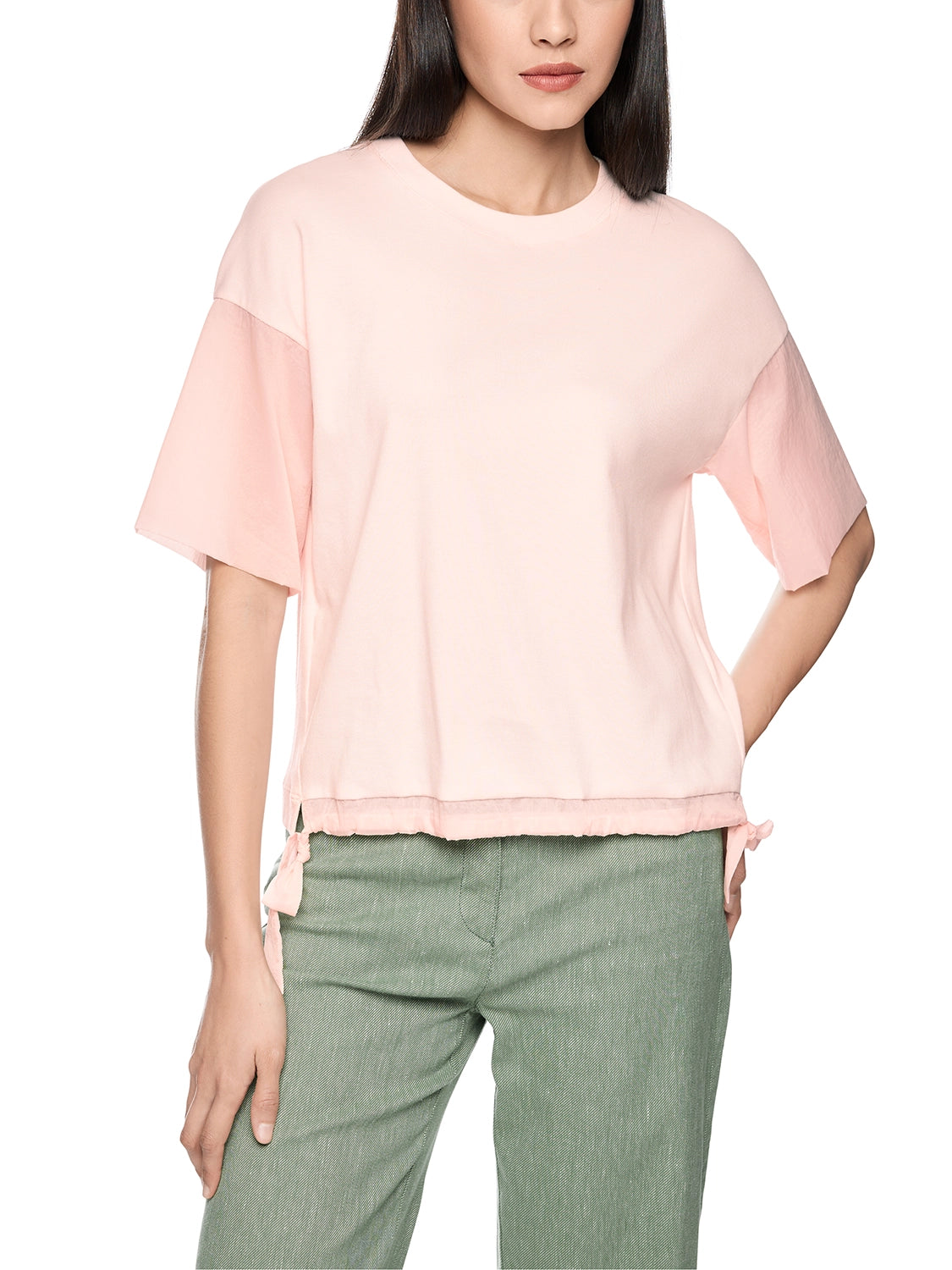 Marc Cain Materials mix T-shirt in Rswtr New AS 48.44 J56