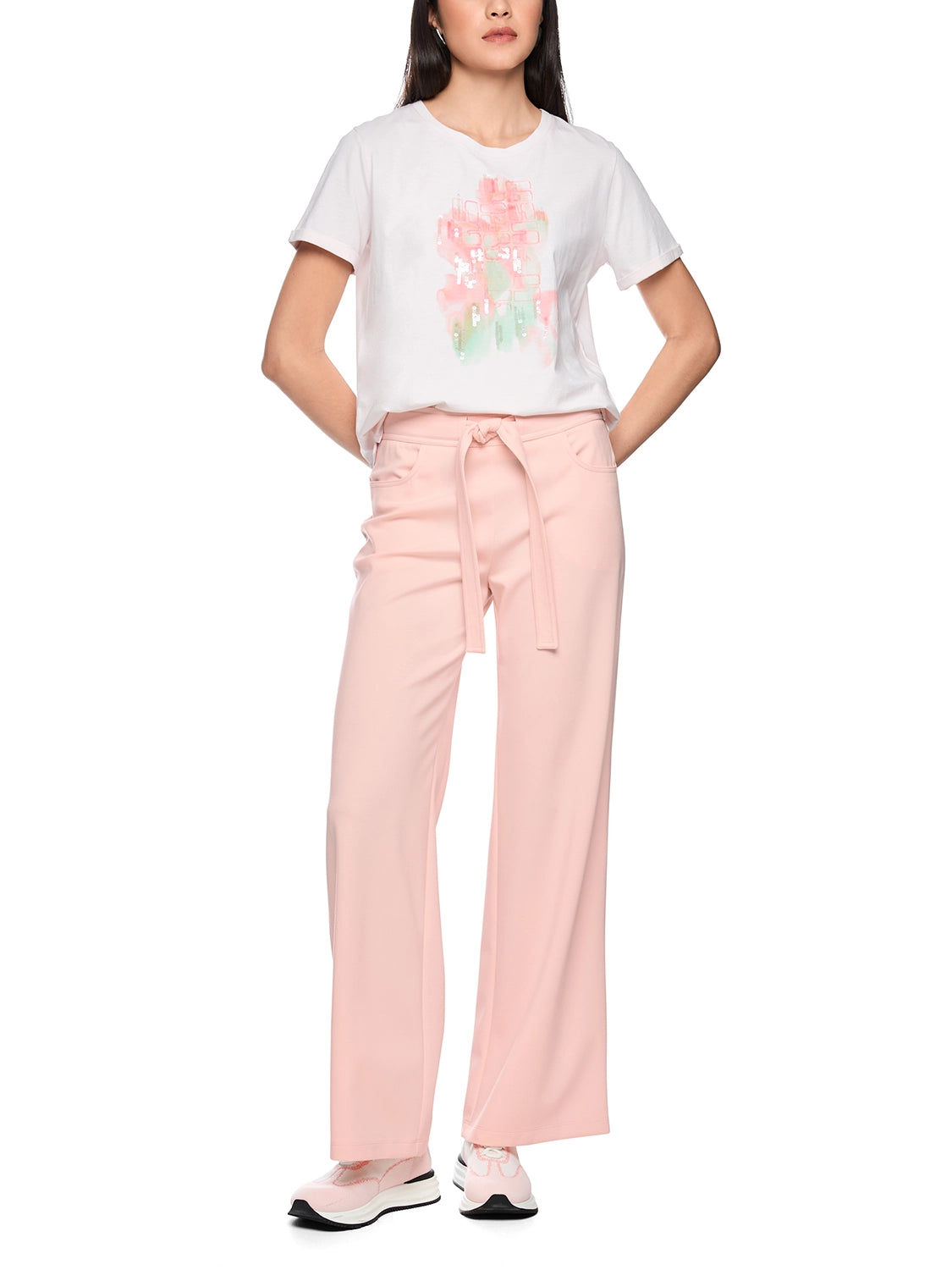 Marc Cain WELKOM wide-cut trousers in Rswtr New AS 81.58 J58