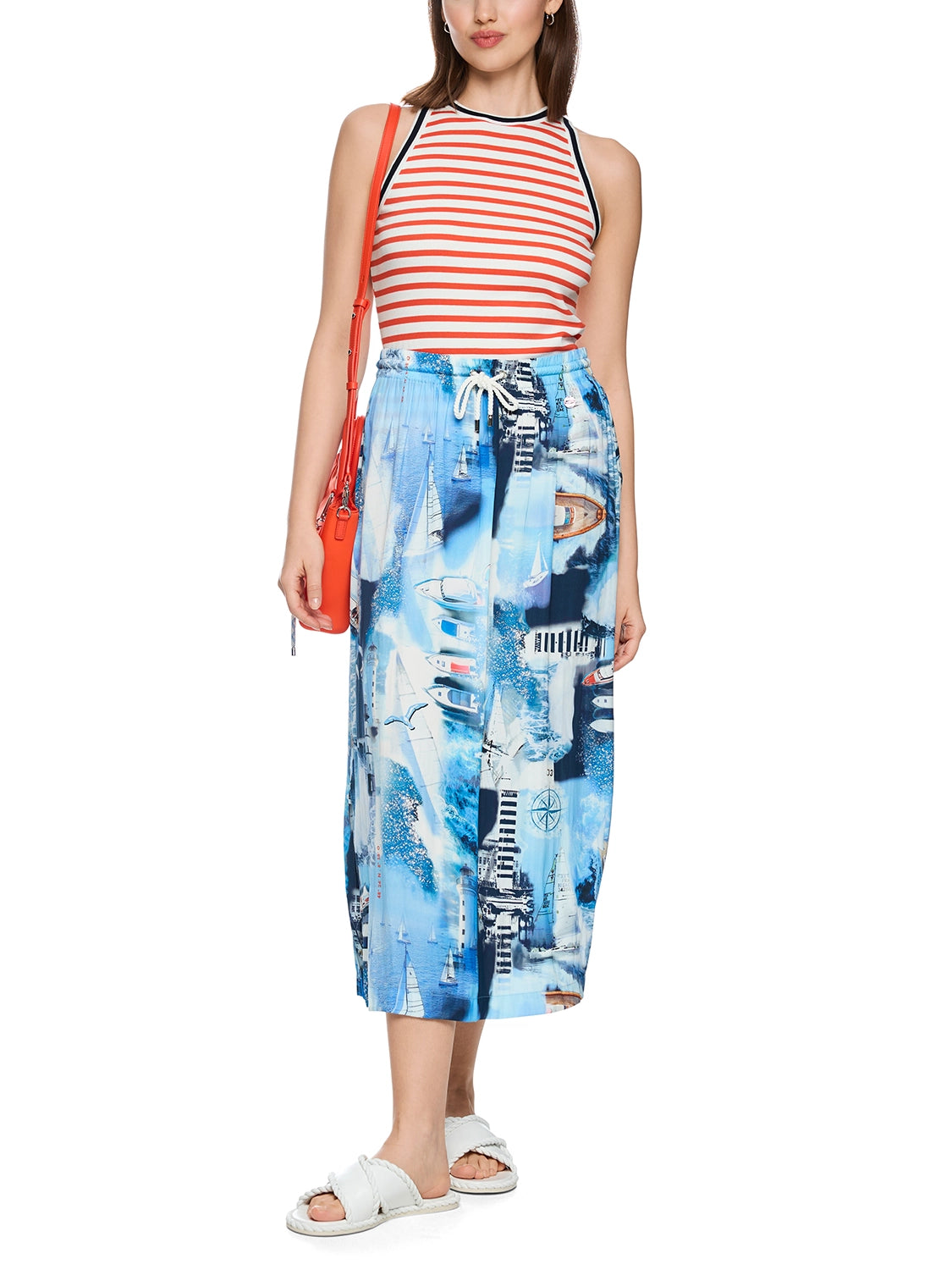 Marc Cain Striped top in Brt Tomato AS 61.05 J90