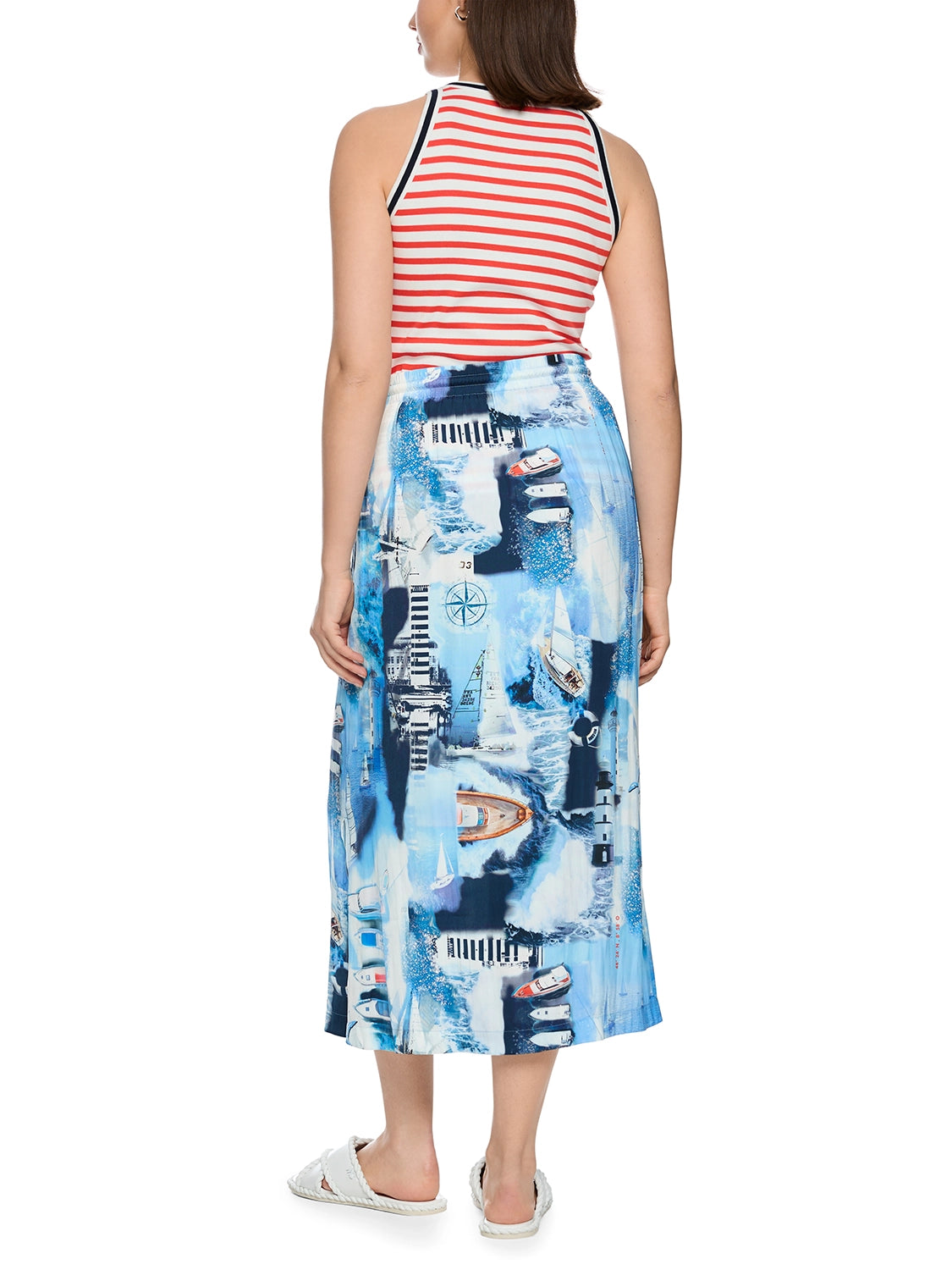 Marc Cain Striped top in Brt Tomato AS 61.05 J90
