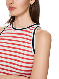 Marc Cain Striped top in Brt Tomato AS 61.05 J90