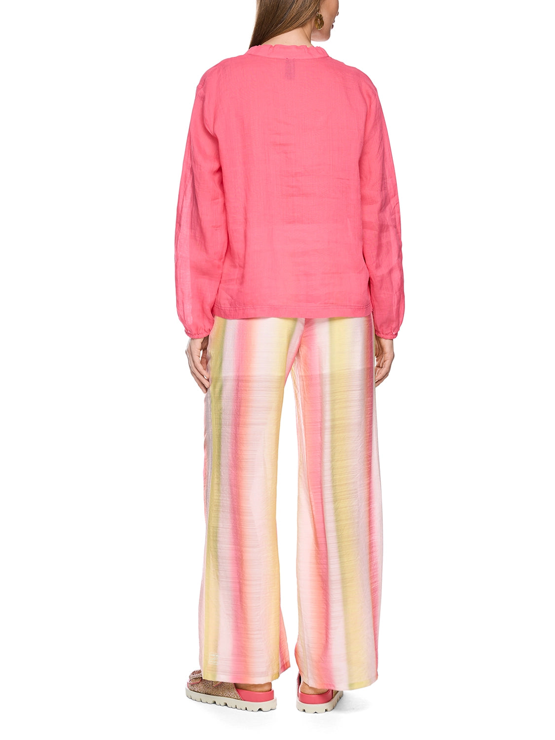 Marc Cain Long-sleeved blouse in ramie in Pink Lmn AS 51.30 W96
