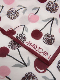 Marc Cain Lightweight scarf with cherry print in Rhododendron AS B1.01 Z15