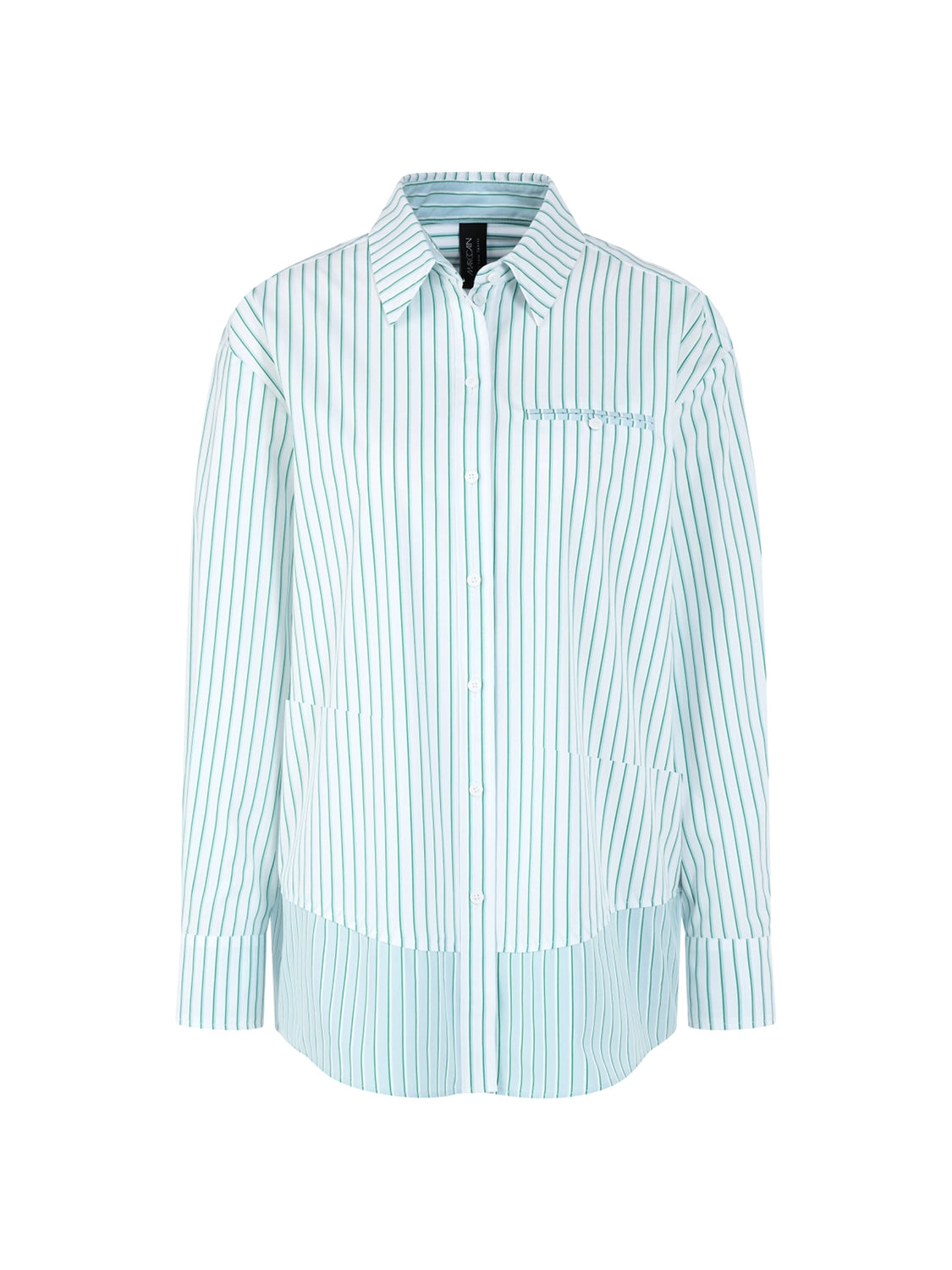 Marc Cain Striped cotton shirt blouse in Bright Emerald AS 51.11 W15 - Pre Order June Delivery
