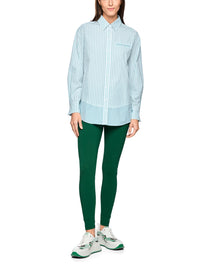 Marc Cain Striped cotton shirt blouse in Bright Emerald AS 51.11 W15 - Pre Order June Delivery