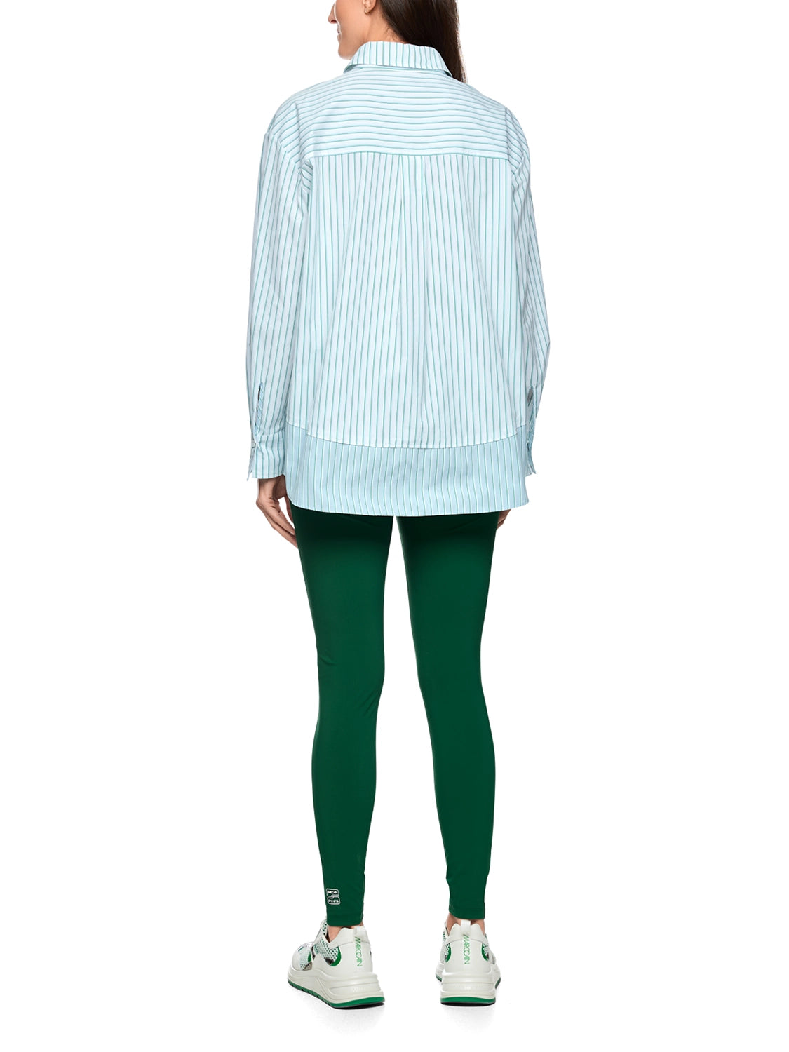 Marc Cain Striped cotton shirt blouse in Bright Emerald AS 51.11 W15 - Pre Order June Delivery