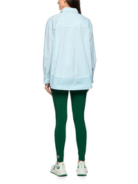 Marc Cain Striped cotton shirt blouse in Bright Emerald AS 51.11 W15 - Pre Order June Delivery
