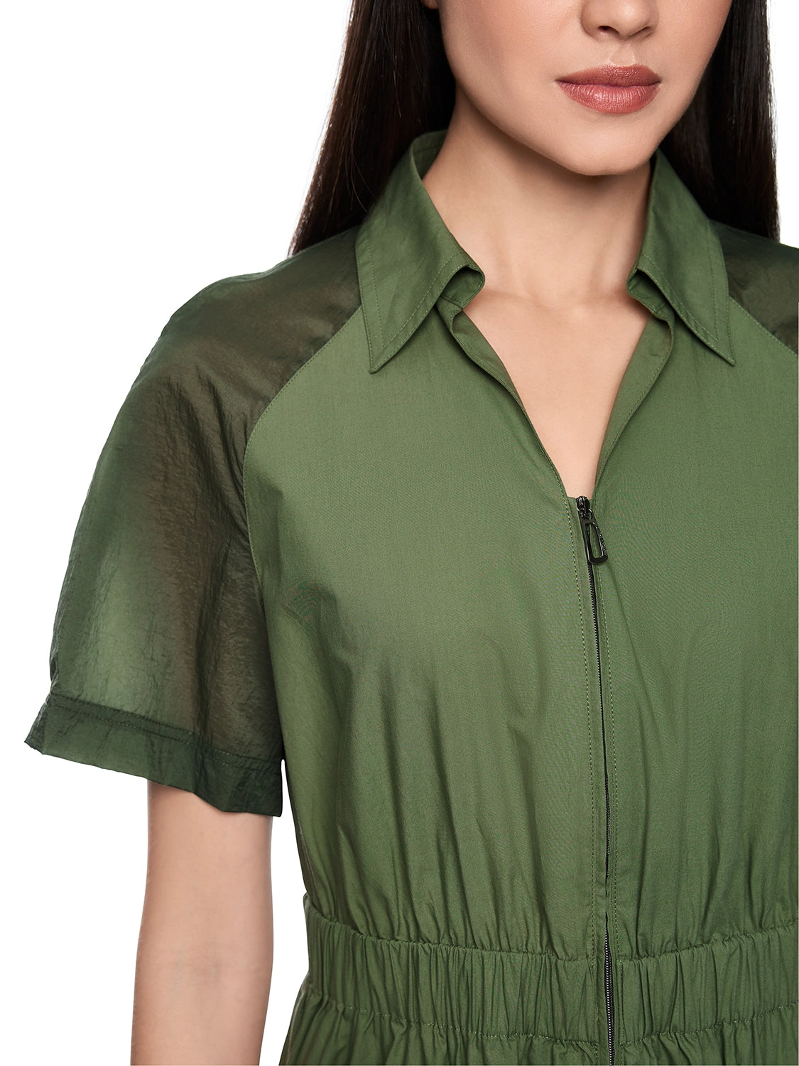Marc Cain Sporty midi dress in Olivine AS 21.31 W35