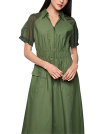 Marc Cain Sporty midi dress in Olivine AS 21.31 W35