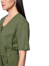 Marc Cain Loose midi dress in Olivine AS 21.49 W61