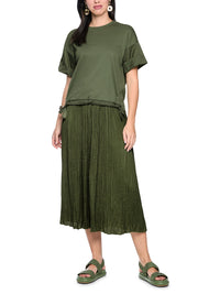 Marc Cain Materials mix T-shirt in Olivine AS 48.44 J56