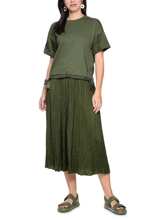 Marc Cain Materials mix T-shirt in Olivine AS 48.44 J56