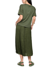Marc Cain Materials mix T-shirt in Olivine AS 48.44 J56