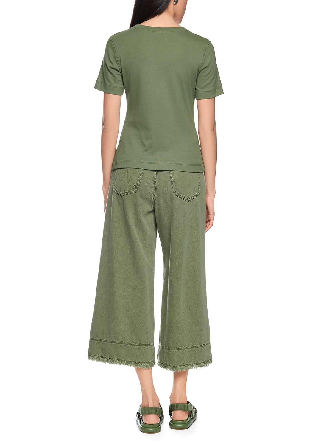 Marc Cain Ribbed T-shirt in Olivine AS 48.70 J50