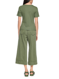 Marc Cain Ribbed T-shirt in Olivine AS 48.70 J50