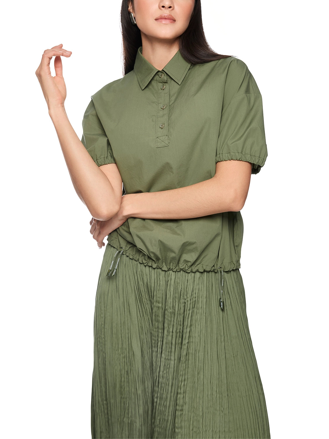 Marc Cain ‘Rethink Together’ blouse shirt in Olivine AS 51.21 W80