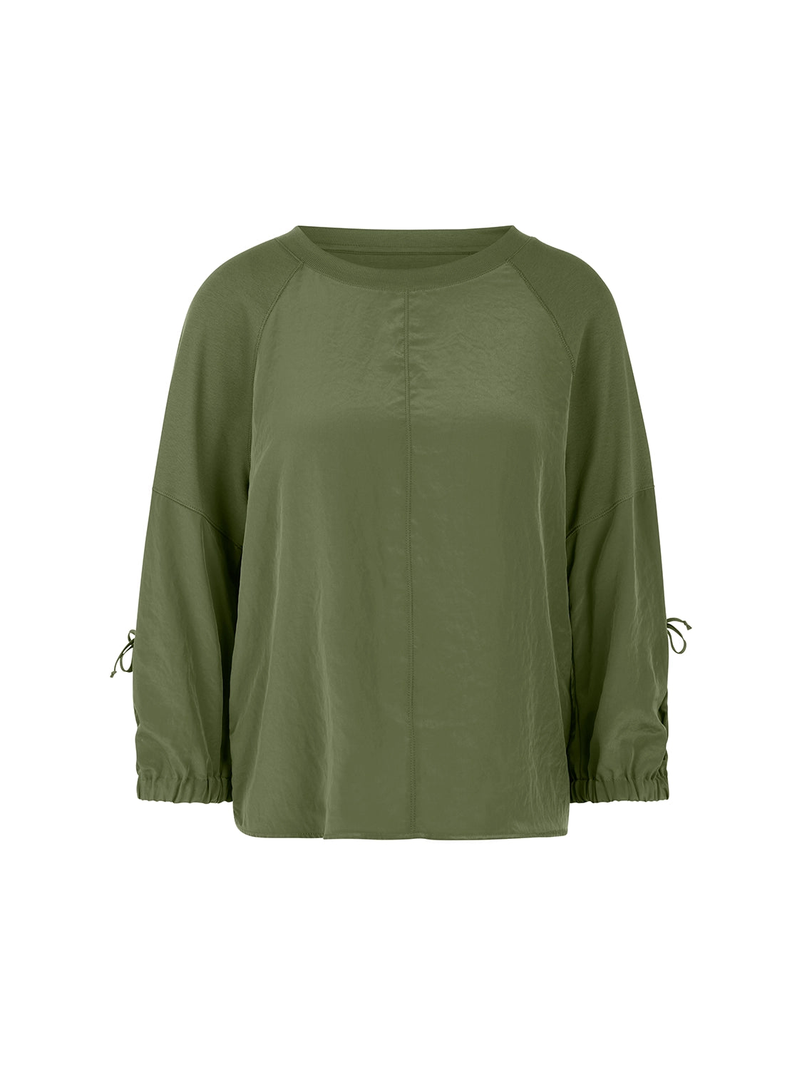 Marc Cain Blouse shirt in a mix of materials in Olivine AS 55.08 J67