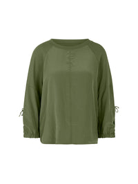 Marc Cain Blouse shirt in a mix of materials in Olivine AS 55.08 J67