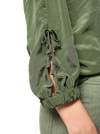 Marc Cain Blouse shirt in a mix of materials in Olivine AS 55.08 J67