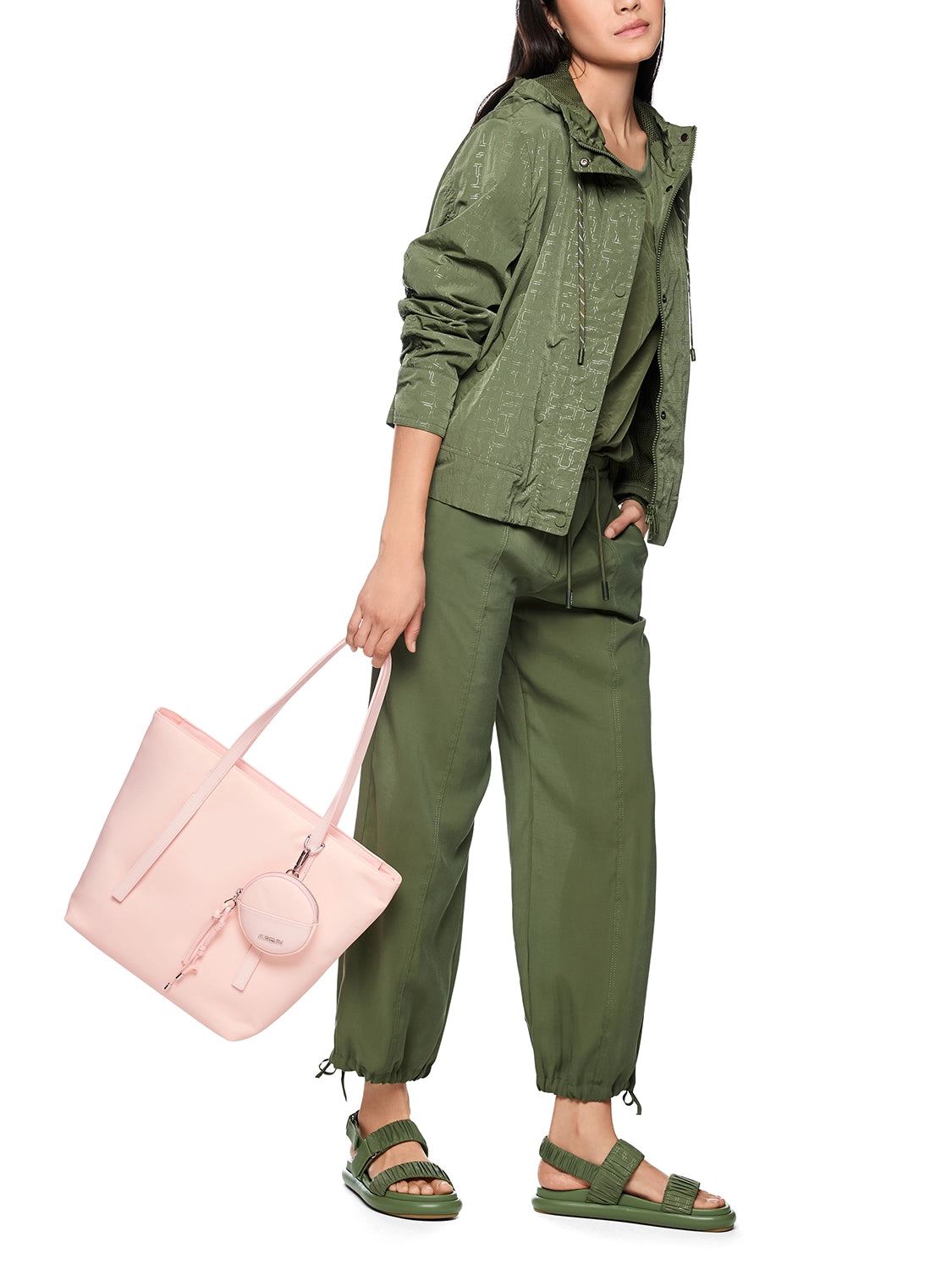 Marc Cain REWARI jogging-style trousers in Olivine AS 81.63 W61