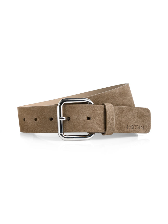 Marc Cain Nubuck leather belt in Light Stone AS G1.05 L43 - Pre Order June Delivery