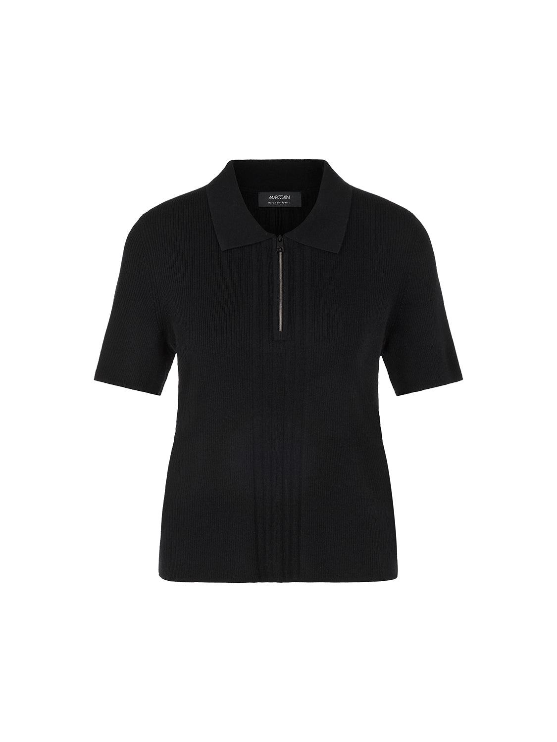 Marc Cain Rethink Together knitted polo shirt in Black AS 53.10 M80 - Pre Order June Delivery