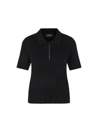 Marc Cain Rethink Together knitted polo shirt in Black AS 53.10 M80 - Pre Order June Delivery