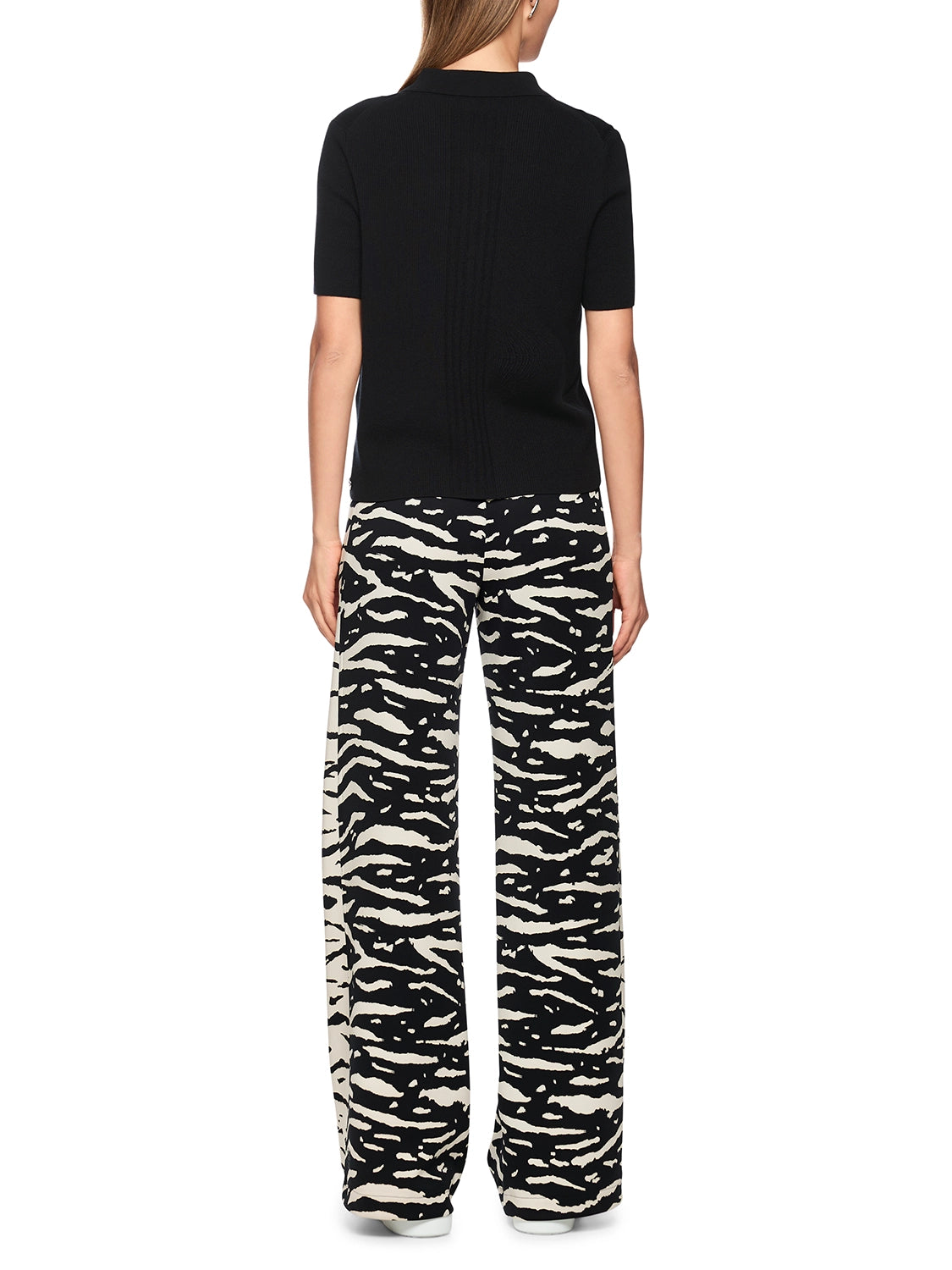 Marc Cain Rethink Together knitted polo shirt in Black AS 53.10 M80 - Pre Order June Delivery