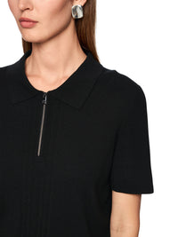 Marc Cain Rethink Together knitted polo shirt in Black AS 53.10 M80 - Pre Order June Delivery