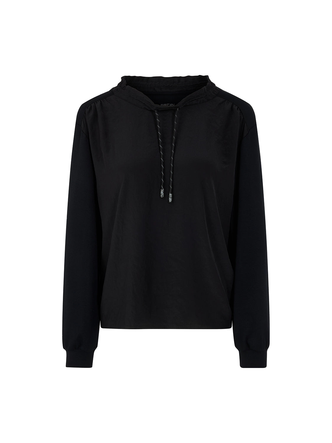 Marc Cain Long-sleeved shirt with materials mix in Black AS 55.05 J67 - Pre Order June Delivery