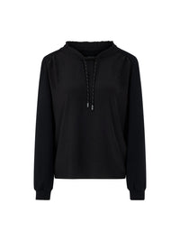 Marc Cain Long-sleeved shirt with materials mix in Black AS 55.05 J67 - Pre Order June Delivery